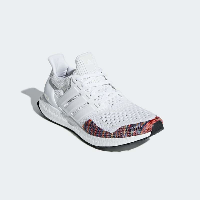 Ultra boost white with rainbow sale